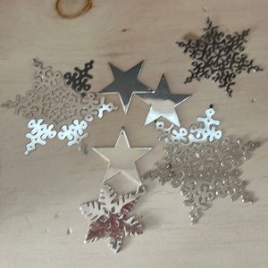 Vintage Restoration Hardware silverplate snowflake ornaments